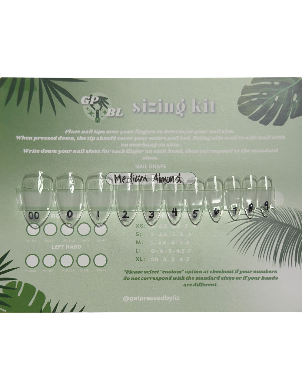 Press On Nail Sizing Kit
