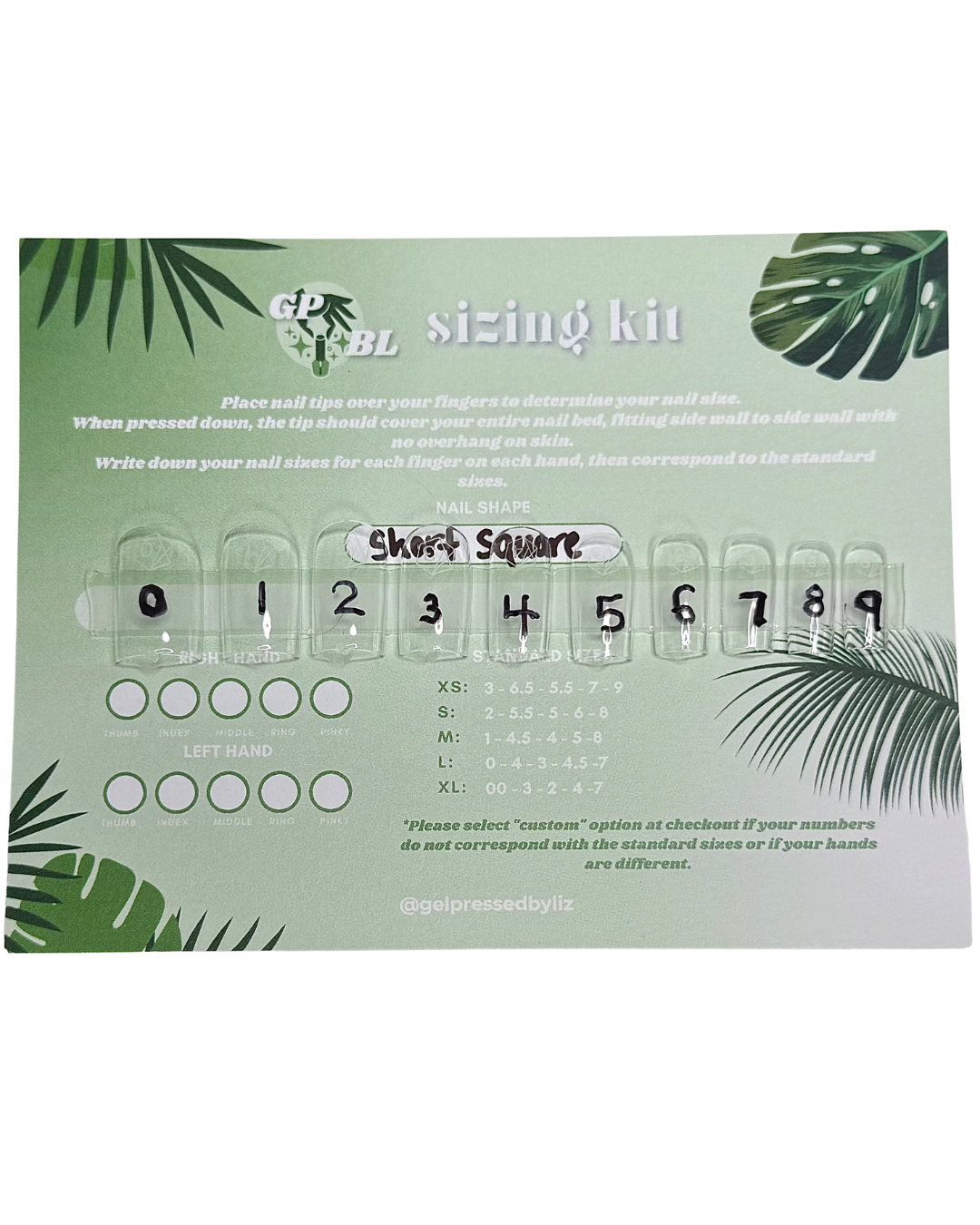Press On Nail Sizing Kit