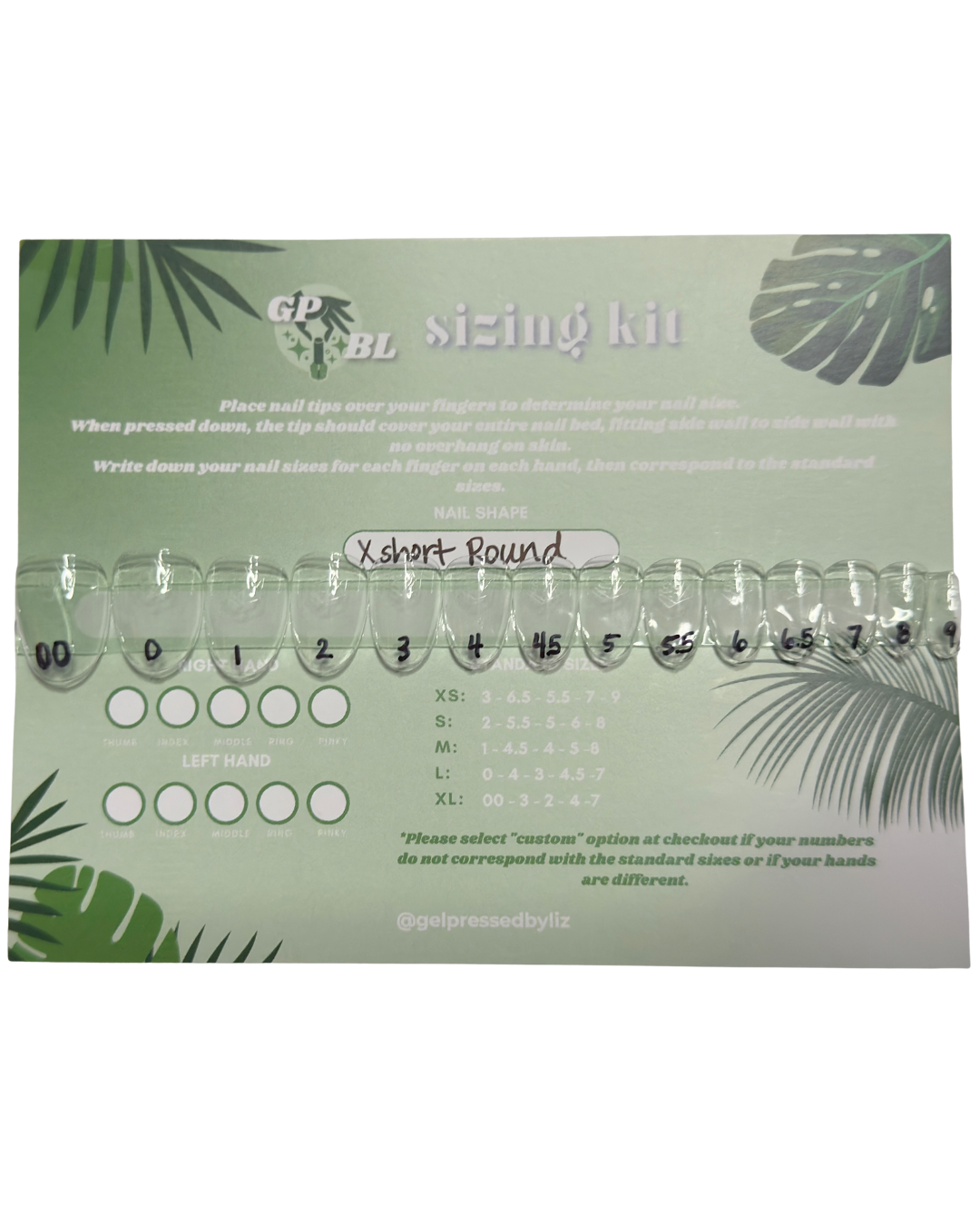 Press On Nail Sizing Kit