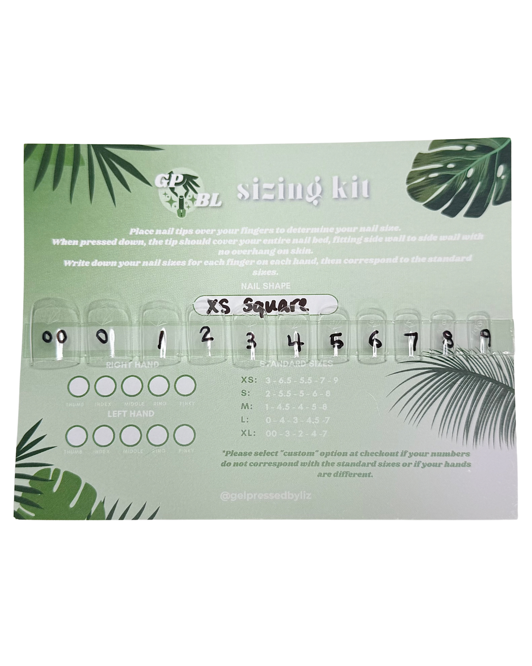 Press On Nail Sizing Kit